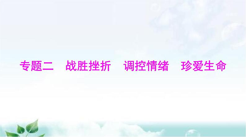 中考道德与法治总复习专题二战胜挫折调控情绪珍爱生命课件第1页