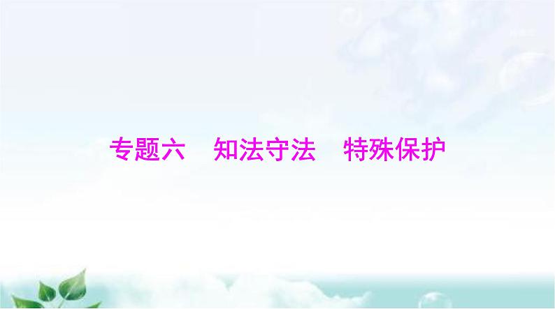 中考道德与法治总复习专题六知法守法特殊保护课件第1页