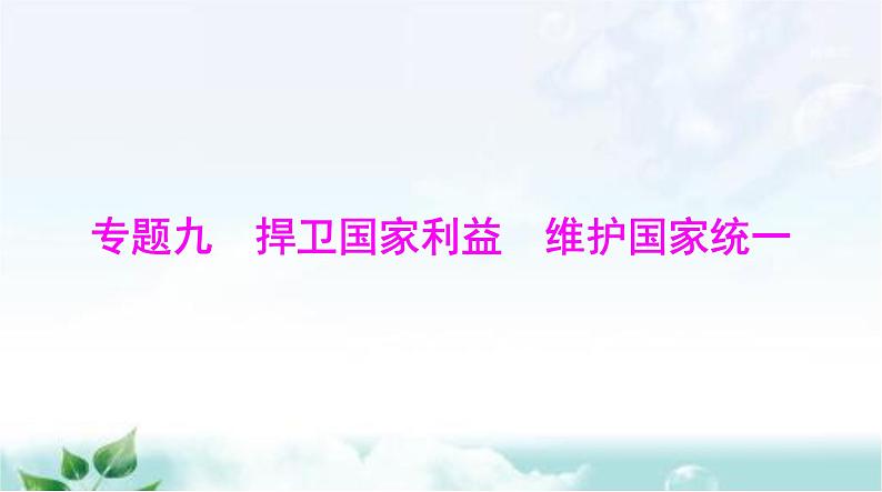 中考道德与法治总复习专题九捍卫国家利益维护国家统一课件第1页