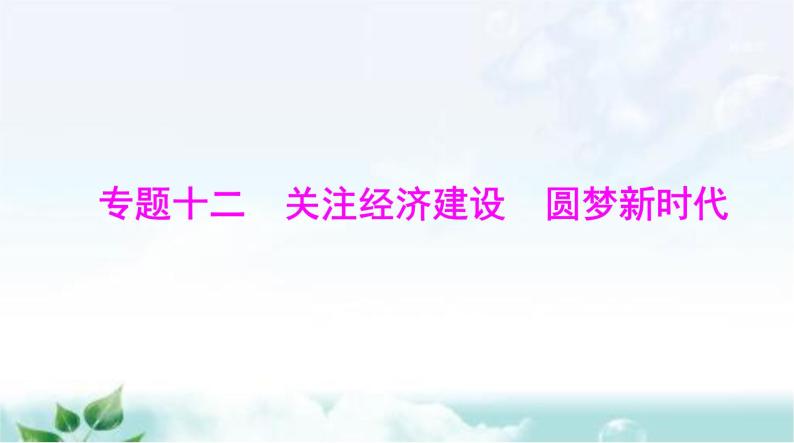 中考道德与法治总复习专题一0二关注经济建设圆梦新时代课件01