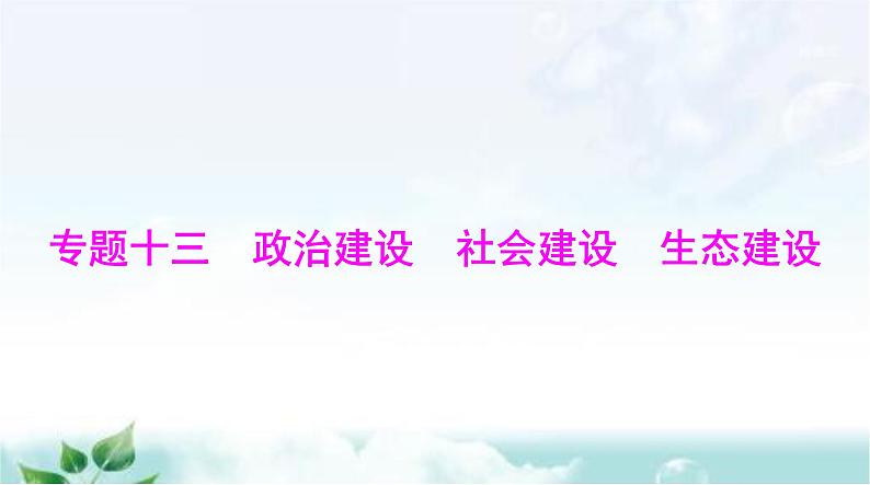 中考道德与法治总复习专题一0三政治建设社会建设生态建设课件01