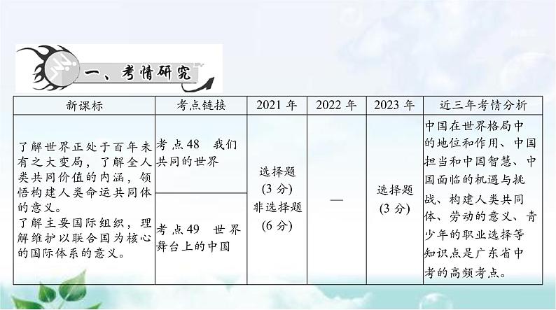 中考道德与法治总复习专题一0四胸怀天下走向未来课件第2页