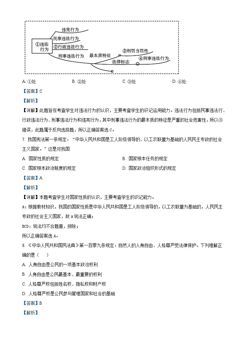 2024年辽宁省盘锦市大洼区育才学校中考二模道德与法治试题（解析版）第3页
