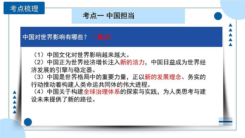 中考道德与法治一轮专题复习课件专题二十二 世界舞台上的中国（含答案）08