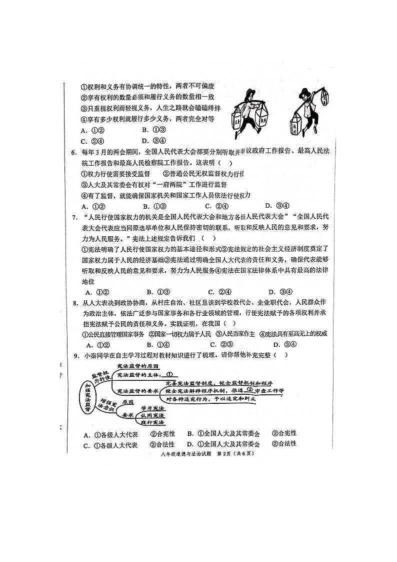 山东省菏泽市鲁西新区+2023-2024学年八年级下学期期中道德与法治试题02