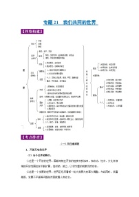 中考道德与法治一轮复习考点巩固练习 专题21 我们共同的世界（含解析）