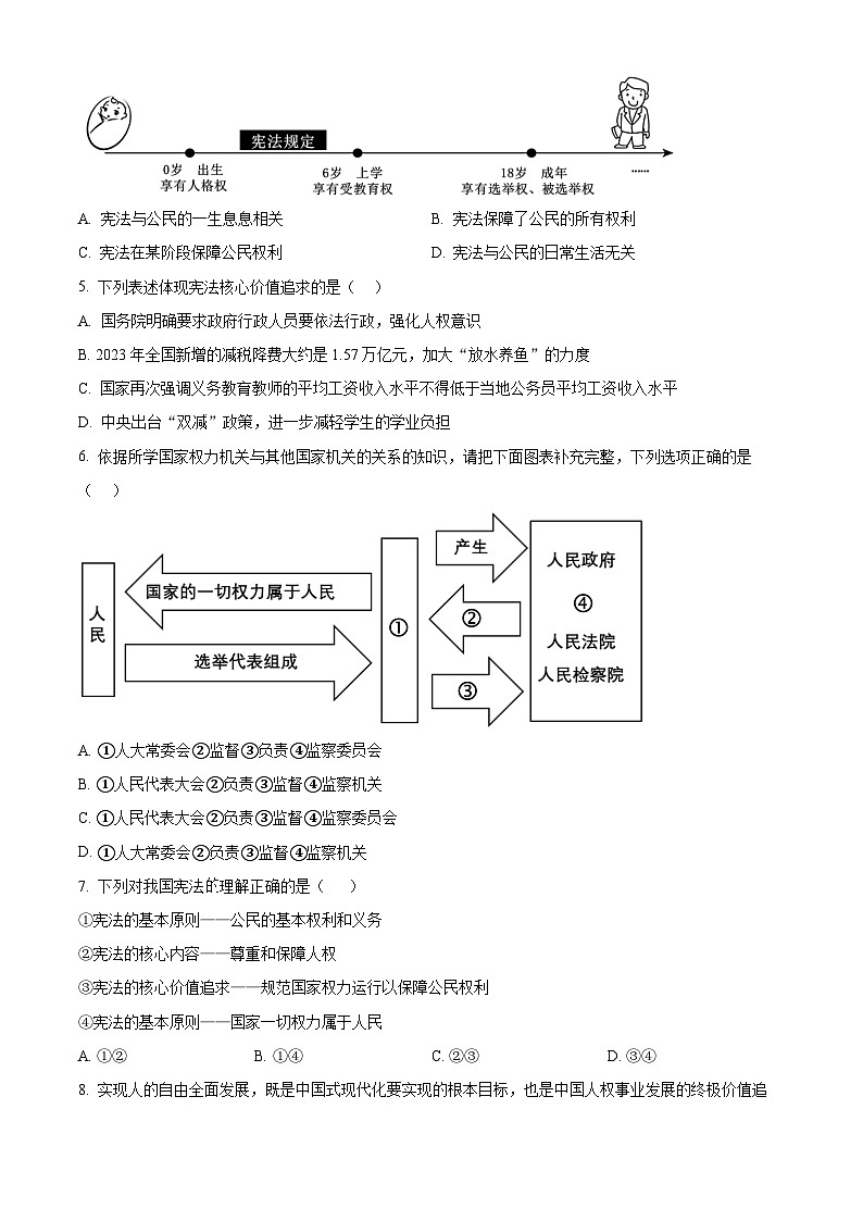 江苏省泰州市高港区2023-2024学年八年级下学期期中道德与法治试题（原卷版+解析版）02