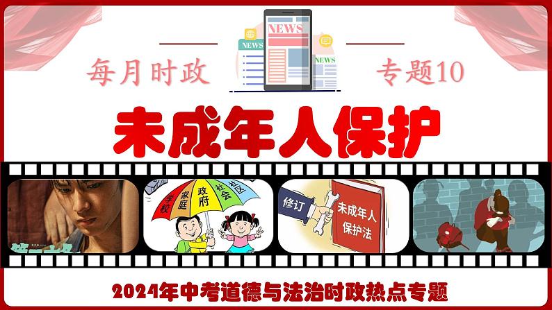 热点10：未成年人保护-【每月时政】2024年春新版中考道德与法治时政热点复习专题优质课件01