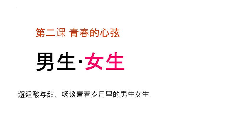 2.1 男生女生 课件-2023-2024学年统编版道德与法治七年级下册第2页