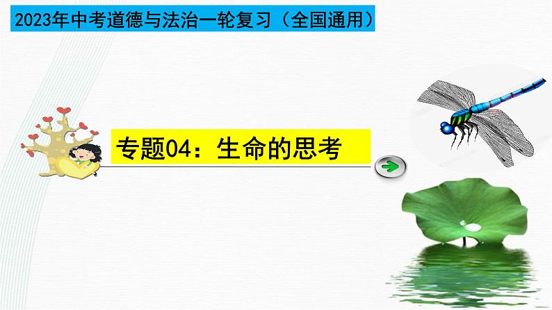 2023年中考道法一轮大单元复习精讲  专题04：生命的思考（复习课件） （全国通用）第3页