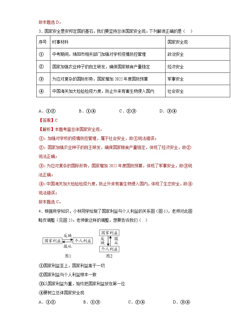 【讲通练透】最新中考道法总复习  考向11 维护国家利益02