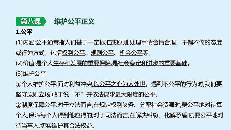 八年级下册 第四单元 崇尚法治精神 复习课件 -2024年中考道德与法治一轮复习08