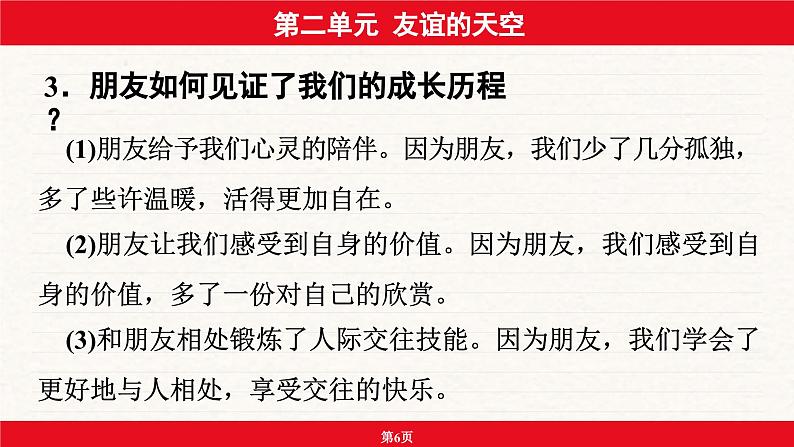 安徽省2024年中考道德与法治一轮复习课件：第二单元  友谊的天空第6页