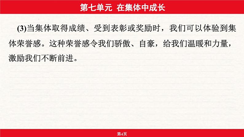 安徽省2024年中考道德与法治一轮复习课件：第七单元  在集体中成长第4页