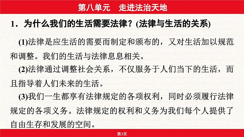 安徽省2024年中考道德与法治一轮复习课件：第八单元  走进法治天地第3页