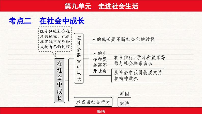 安徽省2024年中考道德与法治一轮复习课件：第九单元  走进社会生活第5页