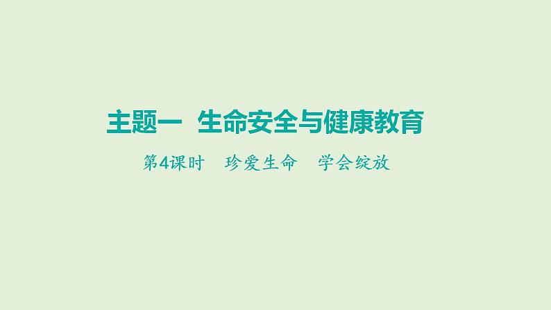 2024年中考一轮道德与法治复习课件 珍爱生命  学会绽放01