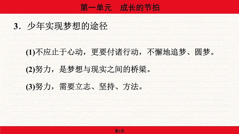 2024年中考道德与法治一轮复习课件：  成长的节拍05