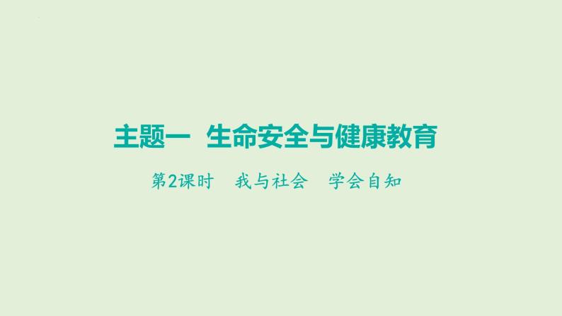 2024年中考道德与法治总复习 考点讲练课件：我与社会 学会自知 课件01