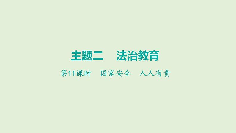 2024年中考道德与法治总复习考点讲练课件 国家安全  人人有责01