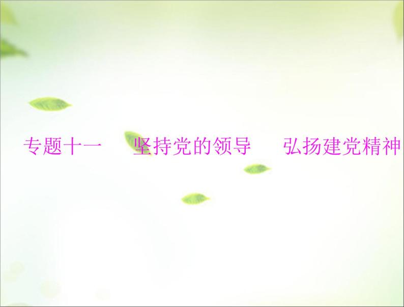 2024年中考道德与法治总复习课件 坚持党的领导 弘扬建党精神 课件01