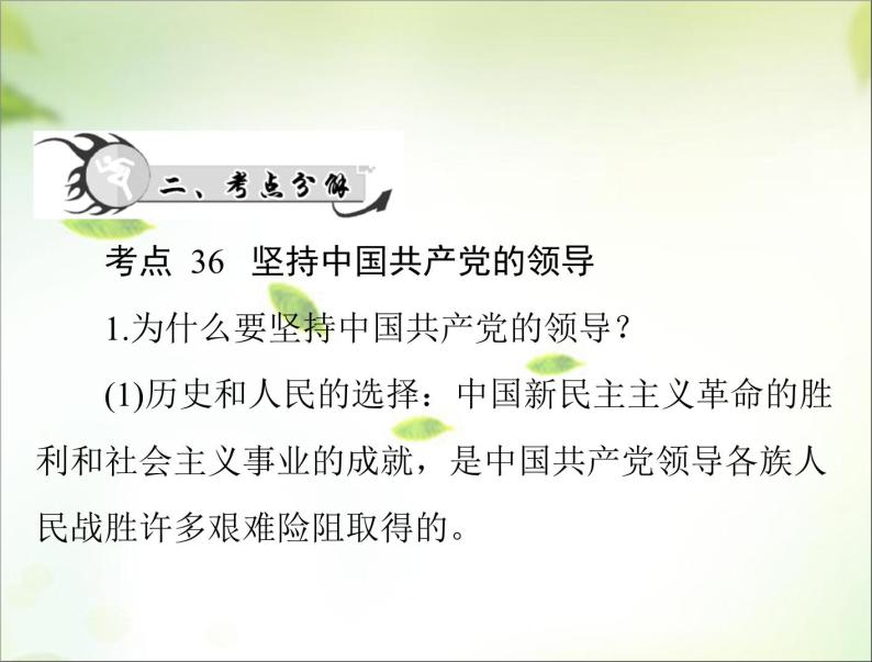 2024年中考道德与法治总复习课件 坚持党的领导 弘扬建党精神 课件07