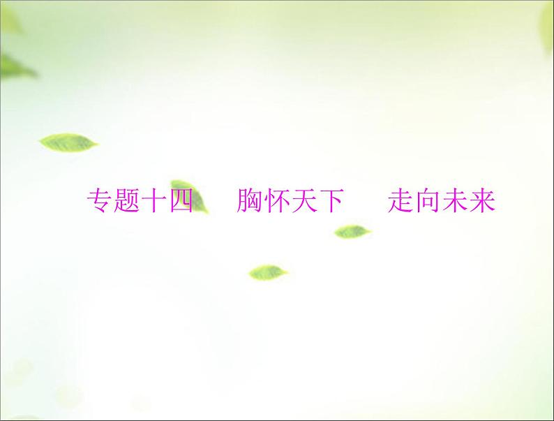 2024年中考道德与法治总复习课件 胸怀天下 走向未来 课件第1页