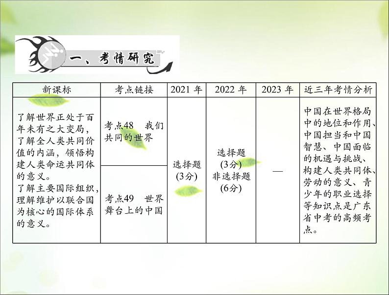 2024年中考道德与法治总复习课件 胸怀天下 走向未来 课件第2页