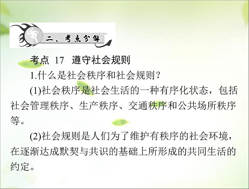 2024年中考道德与法治总复习课件 遵守社会规则 培养公共品德 课件第4页