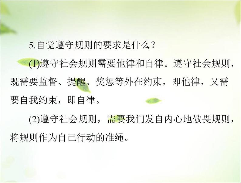 2024年中考道德与法治总复习课件 遵守社会规则 培养公共品德 课件第7页