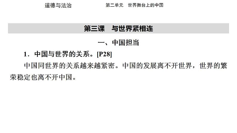 九年级下册第二单元 世界舞台上的中国 复习课件 -2024学年中考道德与法治一轮复习第2页