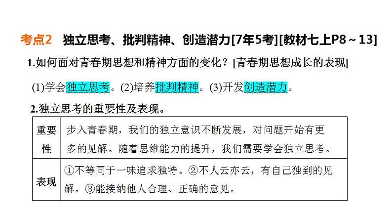 第一单元 青春时光  复习课件 2024年中考道德与法治一轮复习第8页