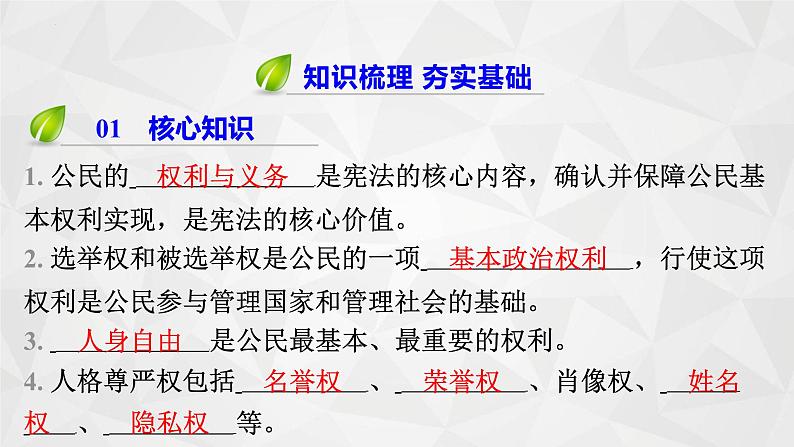 第二单元  理解权利义务   课件 -2024年中考道德与法治一轮复习03