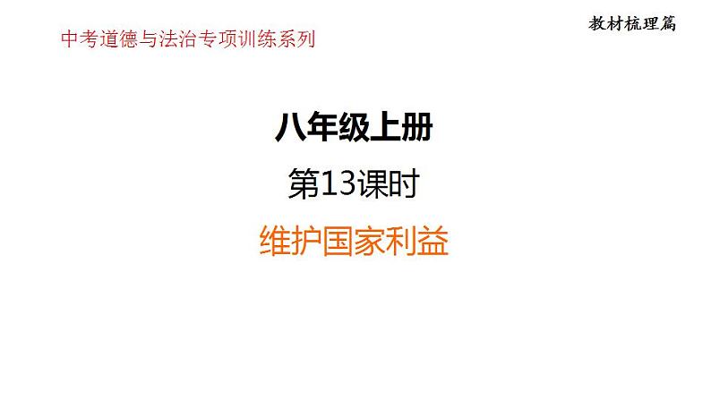 第四单元 维护国家利益 复习课件 2024年中考道德与法治一轮复习第1页