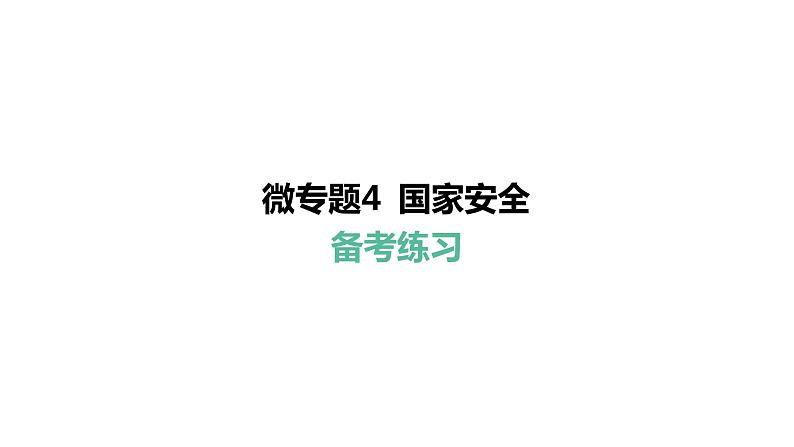 微专题4 国家安全---2024年中考道德与法治微专题复习课件08