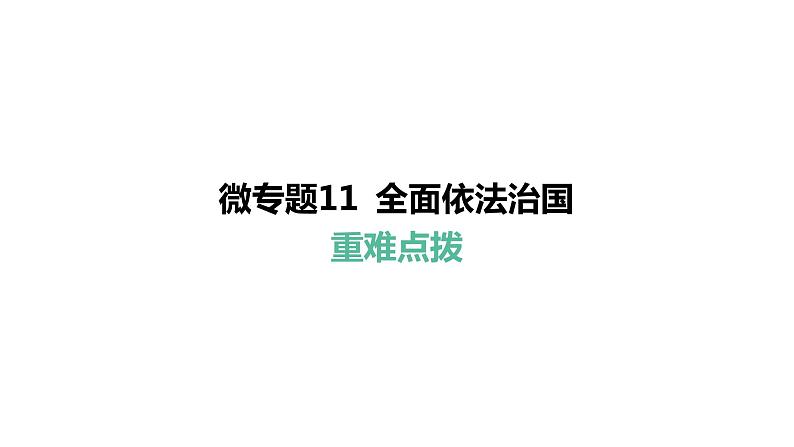 微专题11 全面依法治国---2024年中考道德与法治微专题复习课件第1页