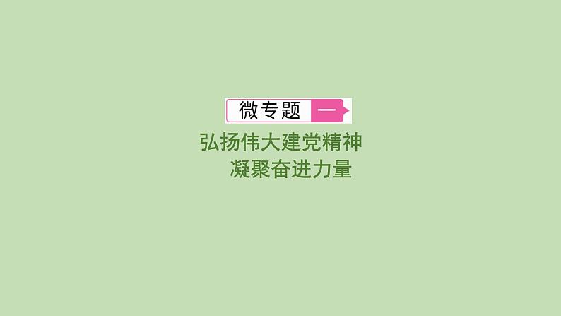 江西省2024年中考道德与法治二轮专题复习课件专题一 弘扬伟大建党精神　凝聚奋进力量第1页