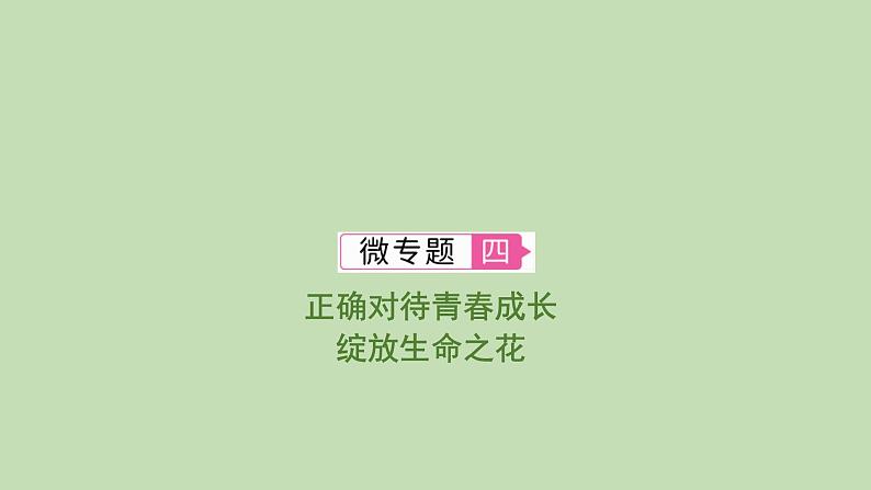 江西省2024年中考道德与法治二轮专题复习课件专题四 正确对待青春成长　绽放生命之花第1页