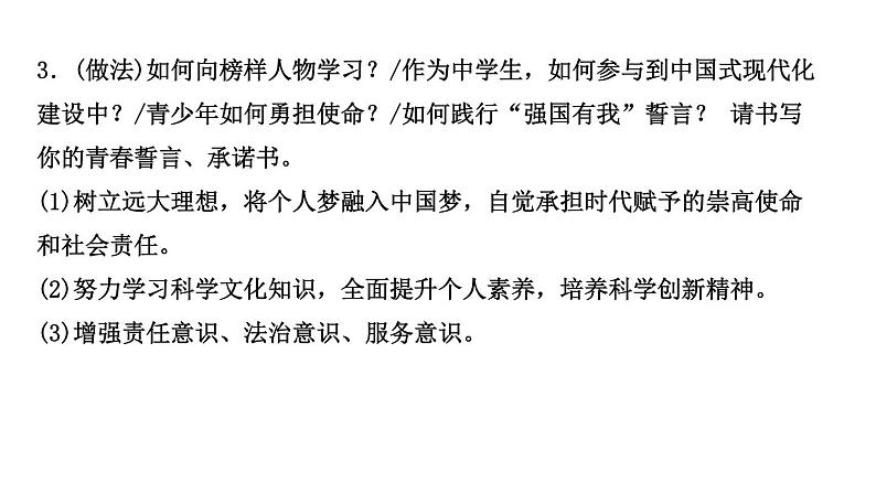 山东省2024年中考道德与法治二轮热点专题复习课件专题一 汲取榜样力量，坚定文化自信第7页