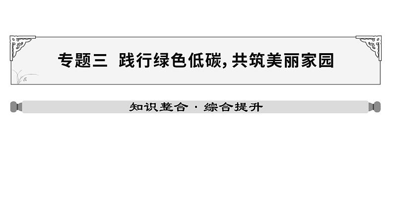 山东省2024年中考道德与法治二轮热点专题复习课件专题三 践行绿色低碳，共筑美丽家园01