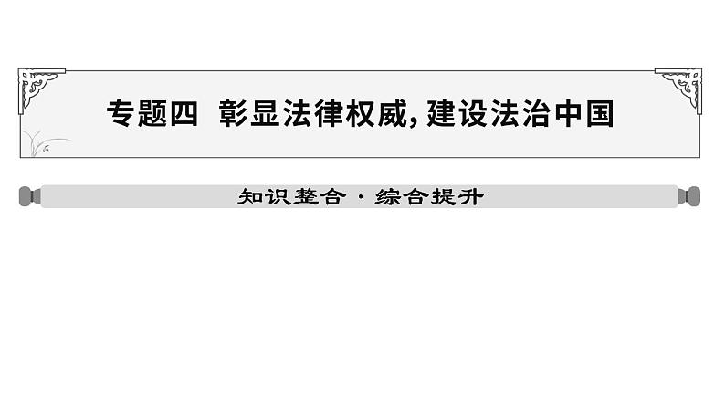 山东省2024年中考道德与法治二轮热点专题复习课件专题四 彰显法律权威，建设法治中国第1页