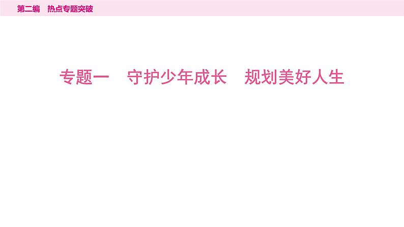 山东省2024年中考道德与法治二轮热点专题复习课件1.专题一　守护少年成长　规划美好人生第1页