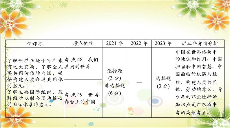 2024年中考道德与法治二轮复习课件 专题一0四 胸怀天下 走向未来第2页