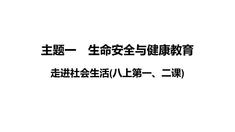 2024年广东省中考道德与法治二轮复习课件：走进社会生活(八年级上册第一、二课) 课件第1页