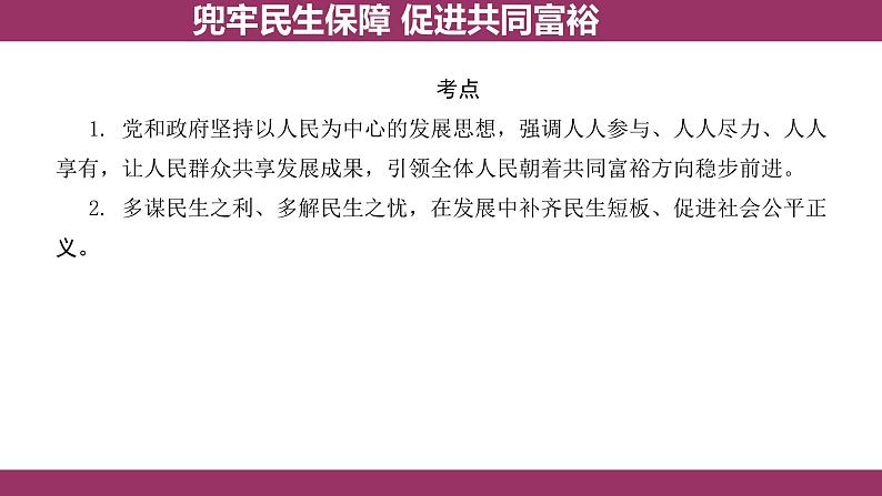 2024年河北中考道德与法治热点二轮复习课件 兜牢民生保障 促进共同富裕04