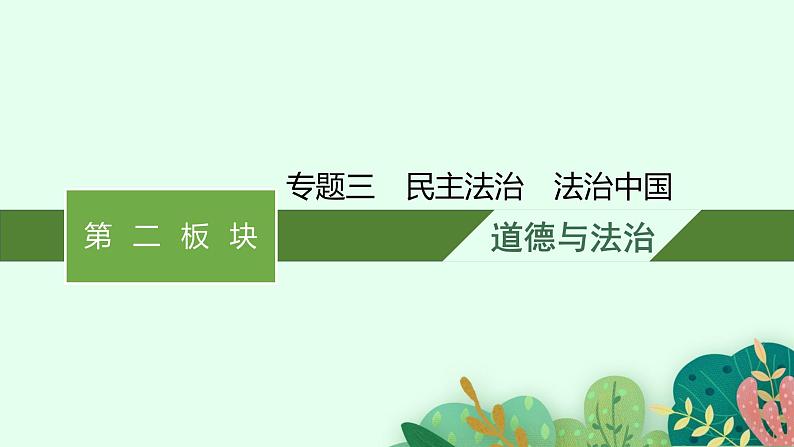 专题三民主法治  法治中国复习课件 -2024年中考道德与法治二轮复习第1页