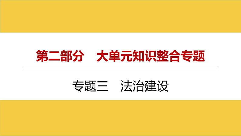 河南省2024年中考道德与法治二轮专题复习课件 专题三 法治建设01