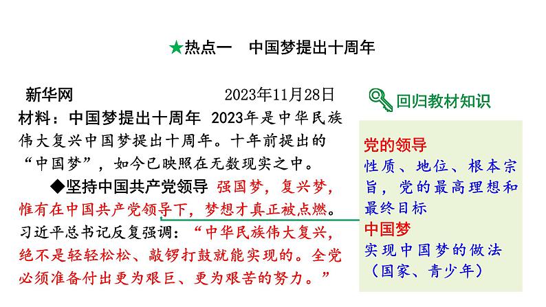 河南省2024年道法中考热点备考重难专题：中国梦提出十周年课件第2页