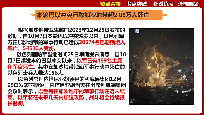 热点六  关注巴以冲突 课件 -2024年中考道德与法治时政热点专题第4页