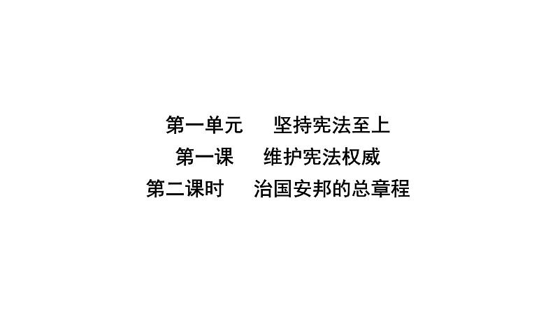 人教版八年级道德与法治下册第一单元坚持宪法至上第一课维护宪法权威第二课时治国安邦的总章程课件02